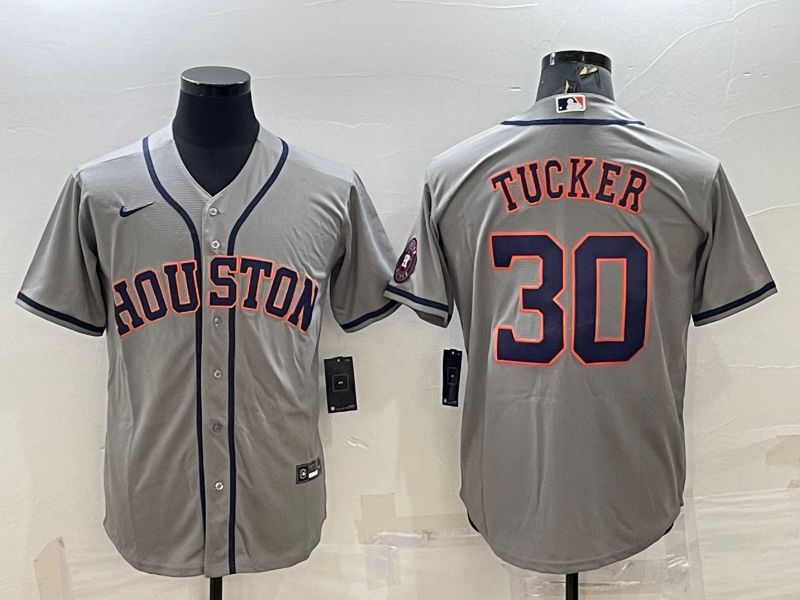Men Houston Astros #30 Tucker Grey Game Nike 2022 MLB Jerseys